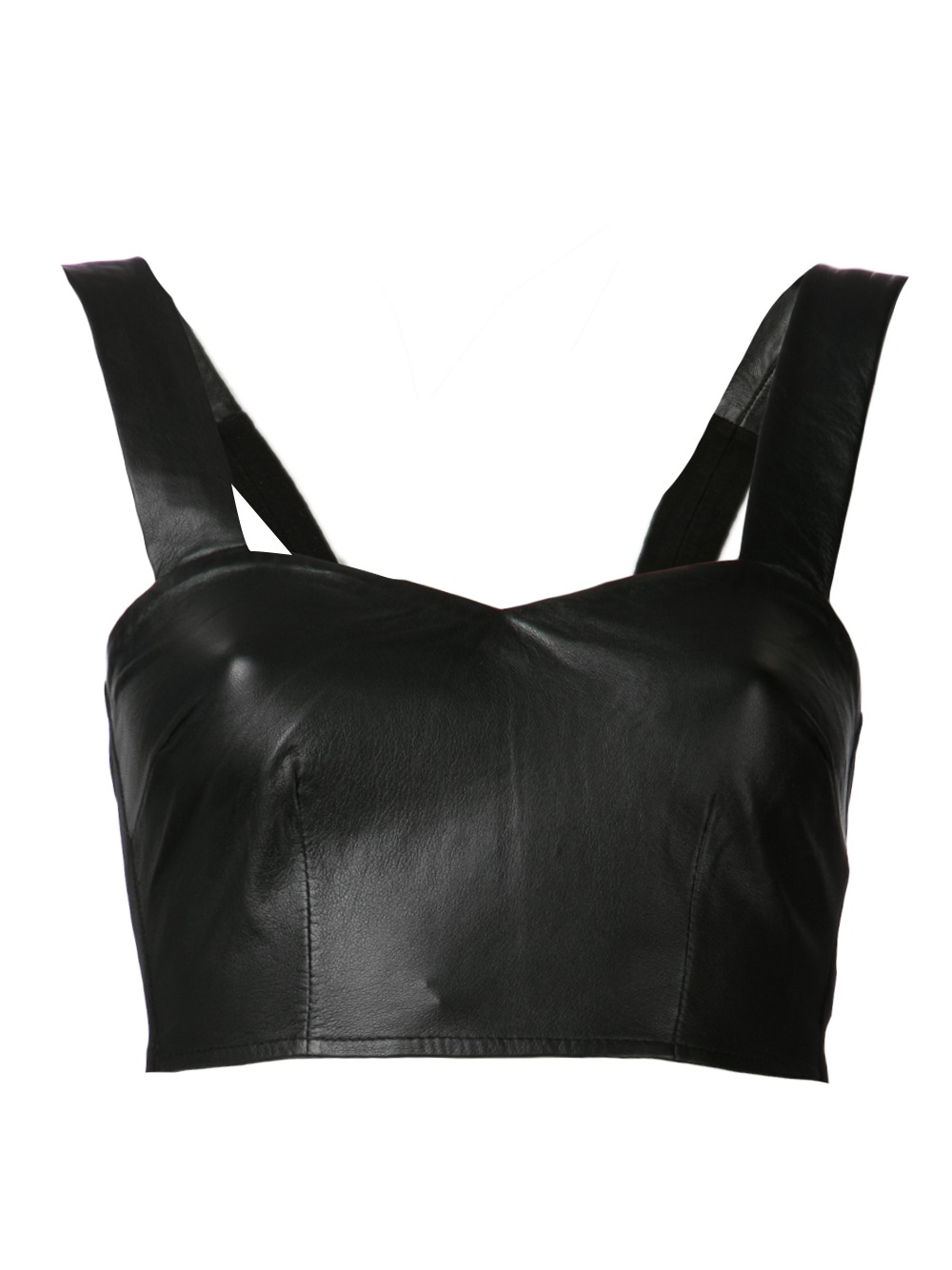 Lyst - Love Leather Bustier Crop Top in Black