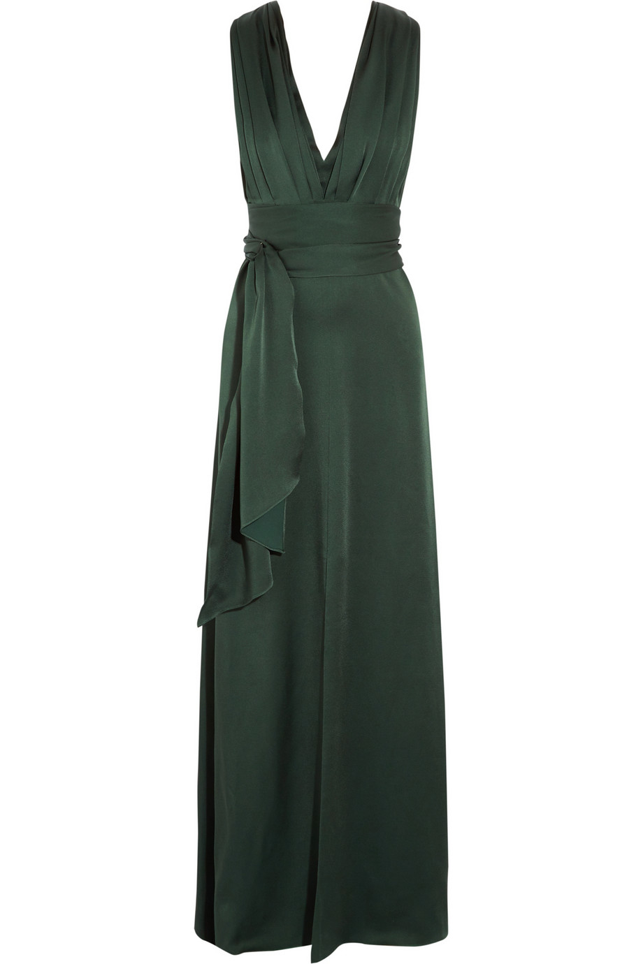 Lyst - Victoria Beckham Draped Satin Gown in Green