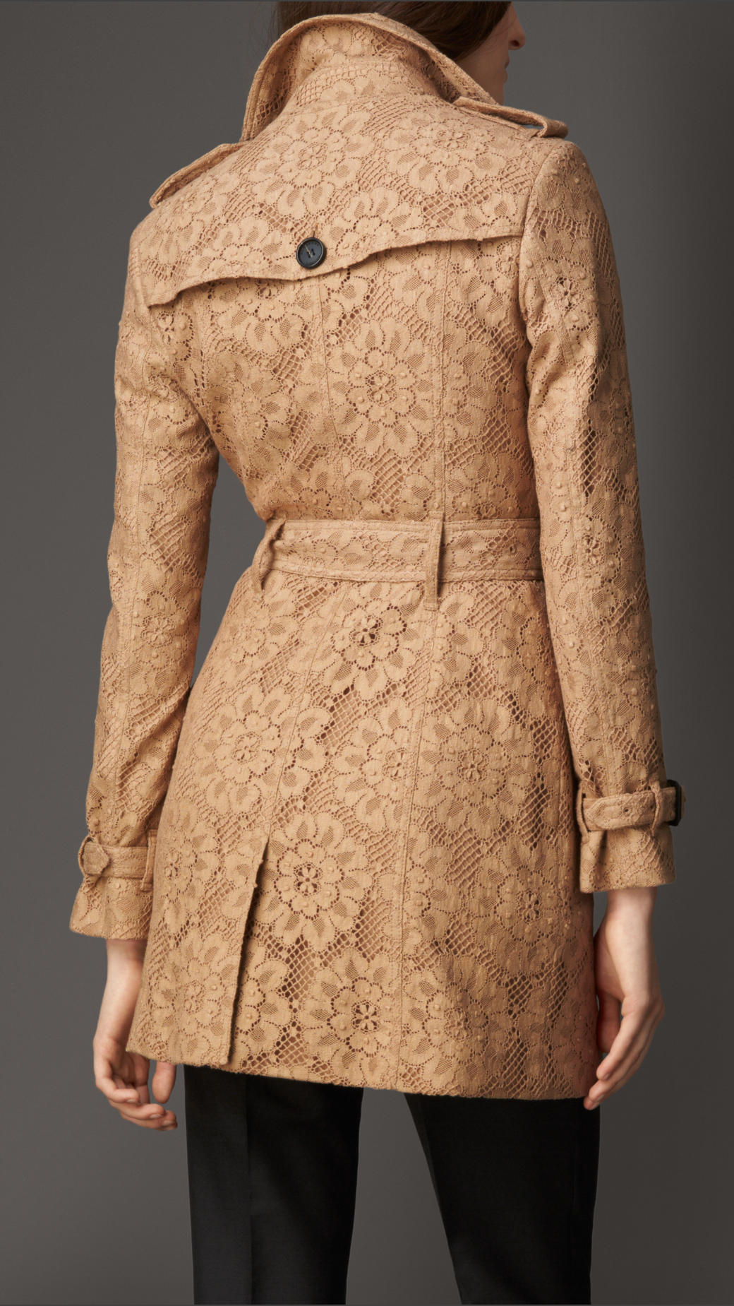Lyst - Burberry English Floral Lace Trench Coat