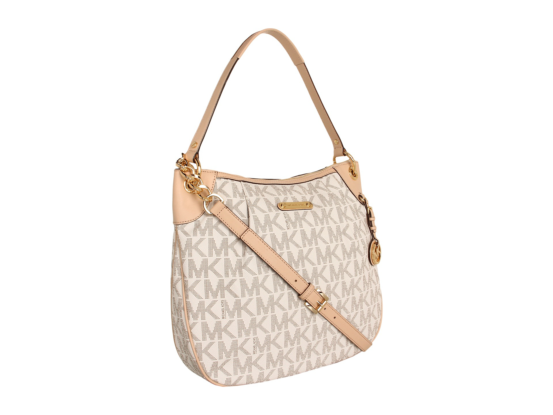 Lyst Michael Kors Large Jet Set Signature Pvc Shoulder Bag Gallery