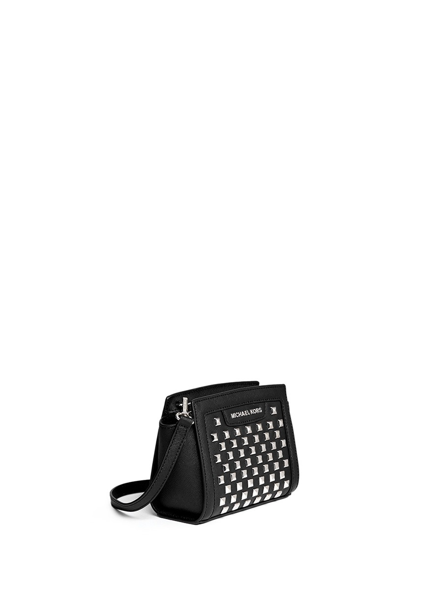 Michael Kors Selma Mini Stud Saffiano Leather Messenger michael kors selma mini stud saffiano leather messenger