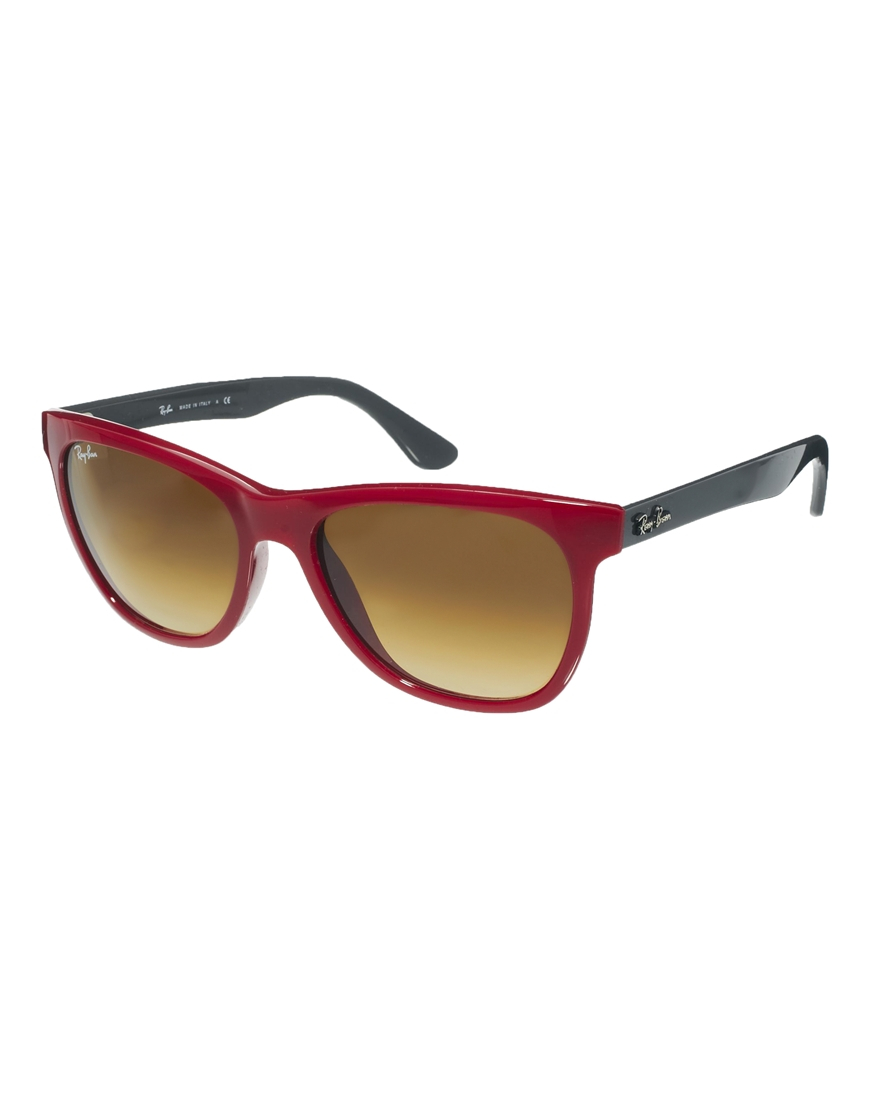 Lyst Ray Ban 2 Tone Wayfarer Sunglasses In Red For Men 