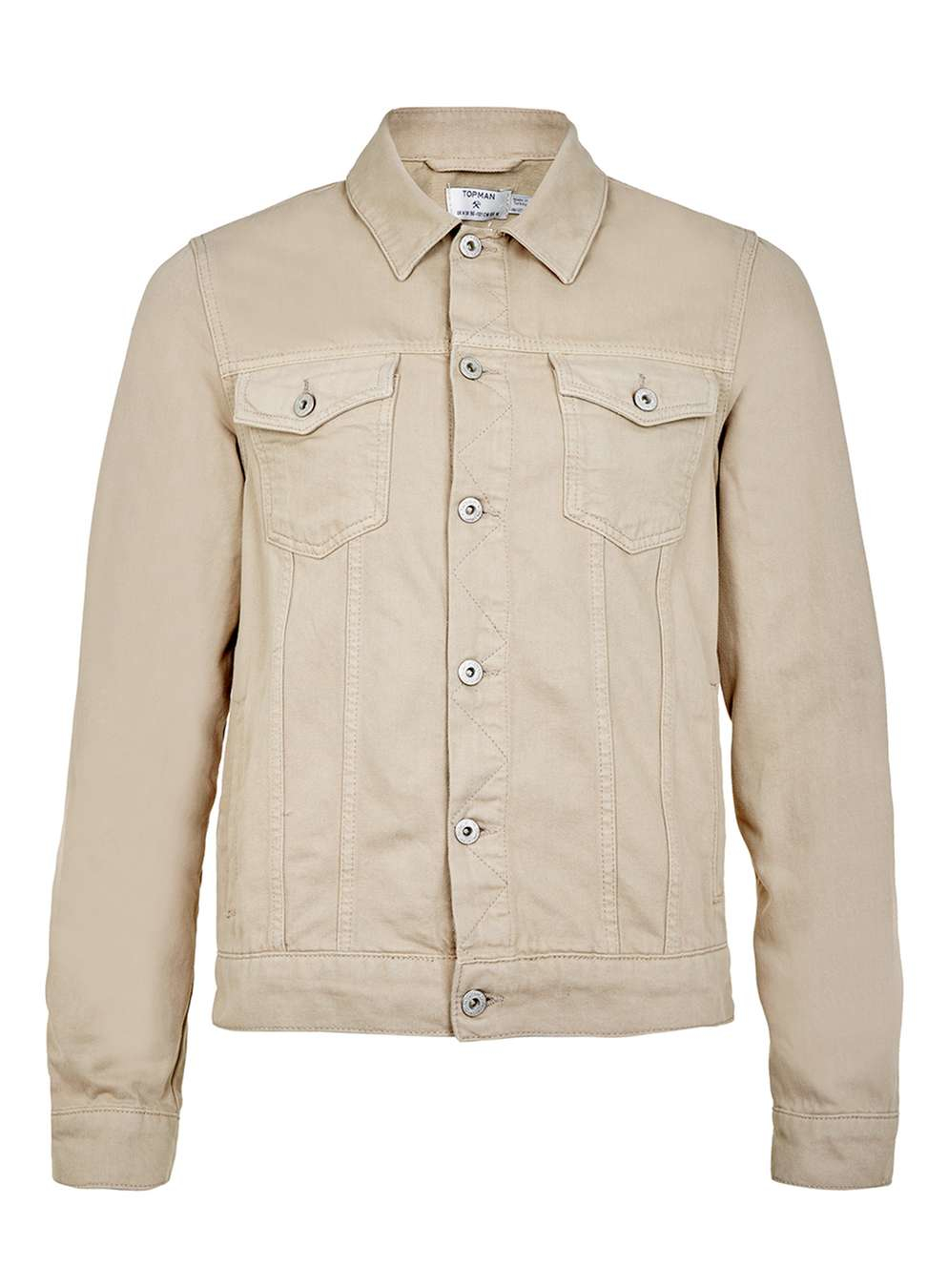 Lyst TOPMAN Stone Denim Jacket in Natural for Men