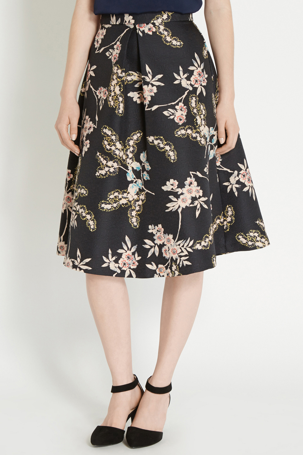 Lyst - Oasis Tropical Jacquard Midi Skirt in Blue