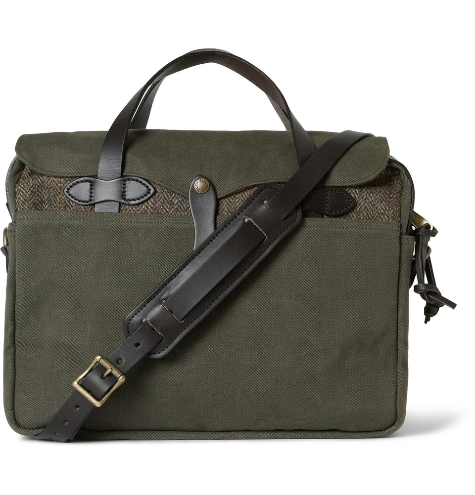 filson original leather trimmed briefcase