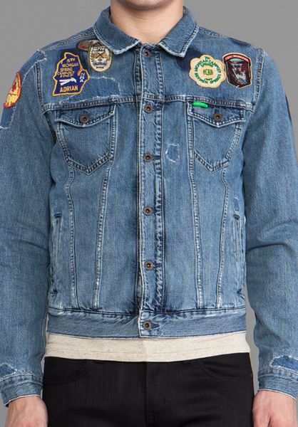 Scotch & Soda Denim Jacket W Patches in Blue in Blue for Men (Vintage ...