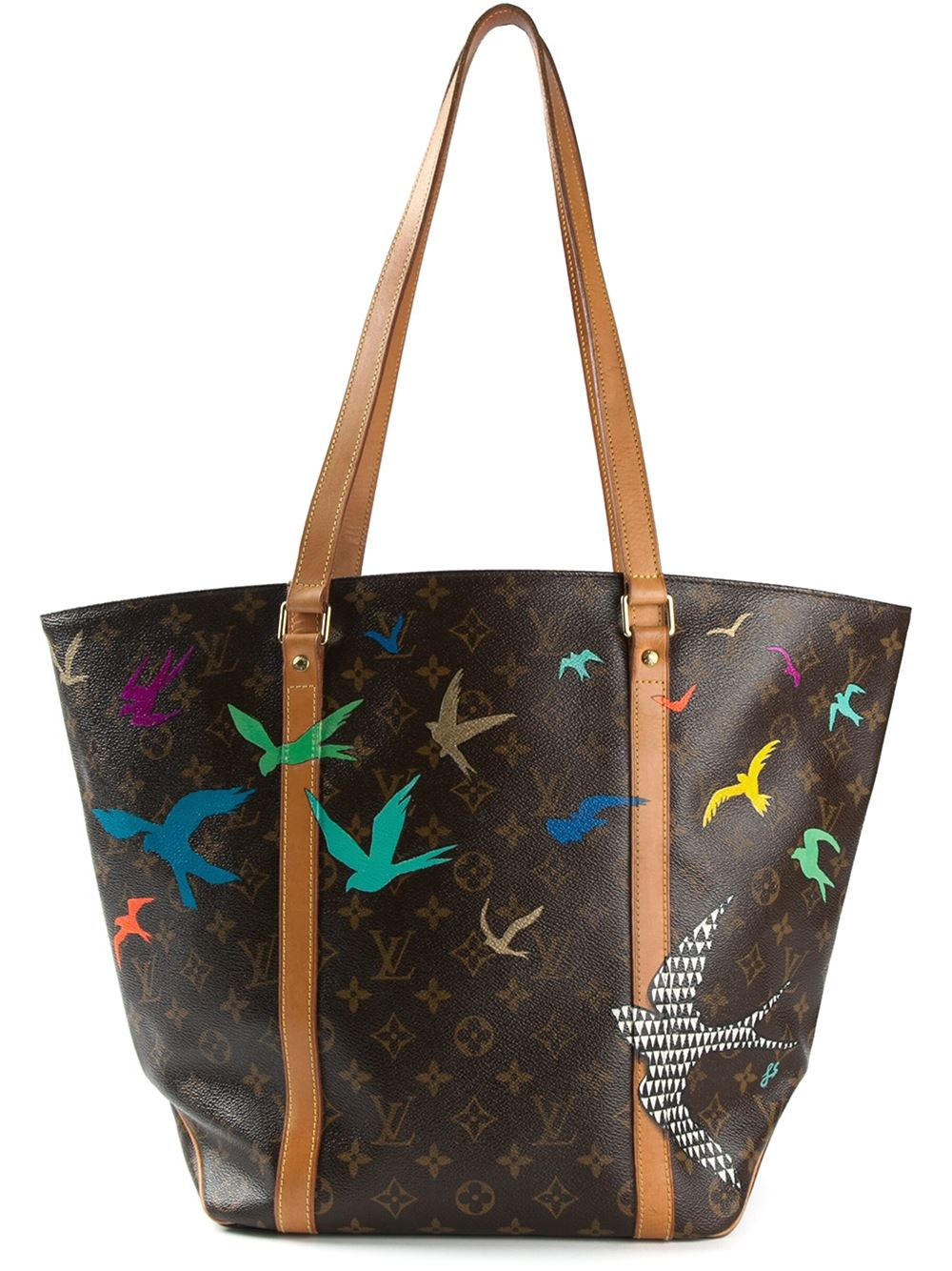 Lyst - Louis Vuitton Bird Print Tote Bag in Brown
