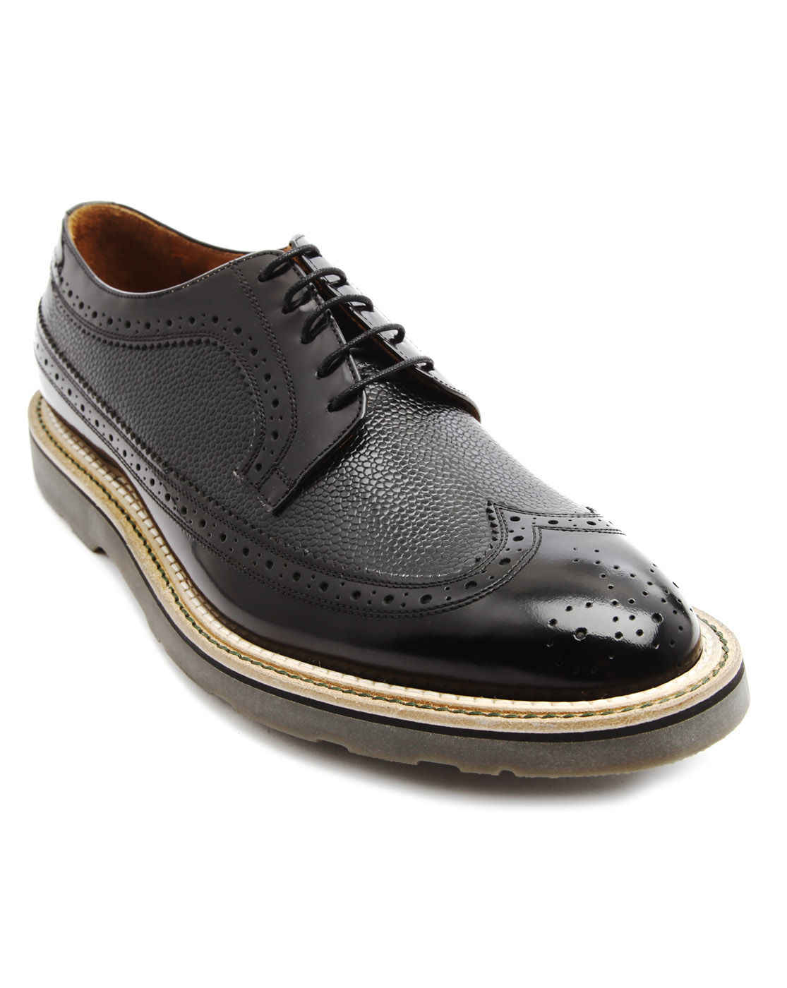 Paul Smith Black Leather Brogues with Rubber Sole in Black for Men | Lyst