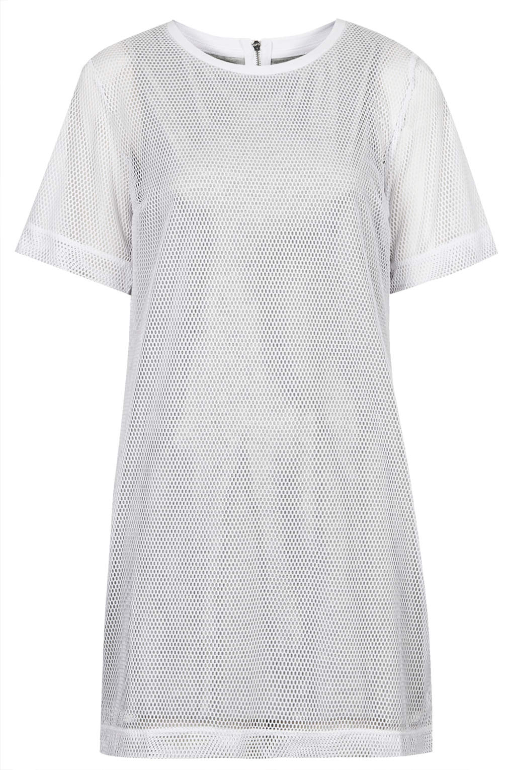 Lyst - Topshop Mesh Overlay Tshirt Dress in White