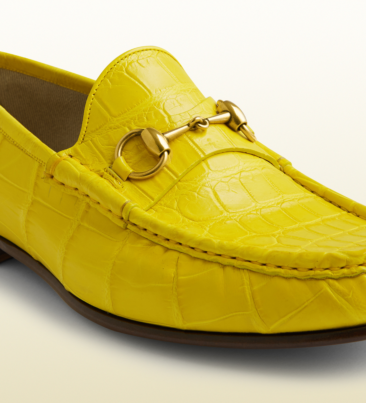 Gucci 1953 Horsebit Loafer In Crocodile in Yellow for Men Lyst