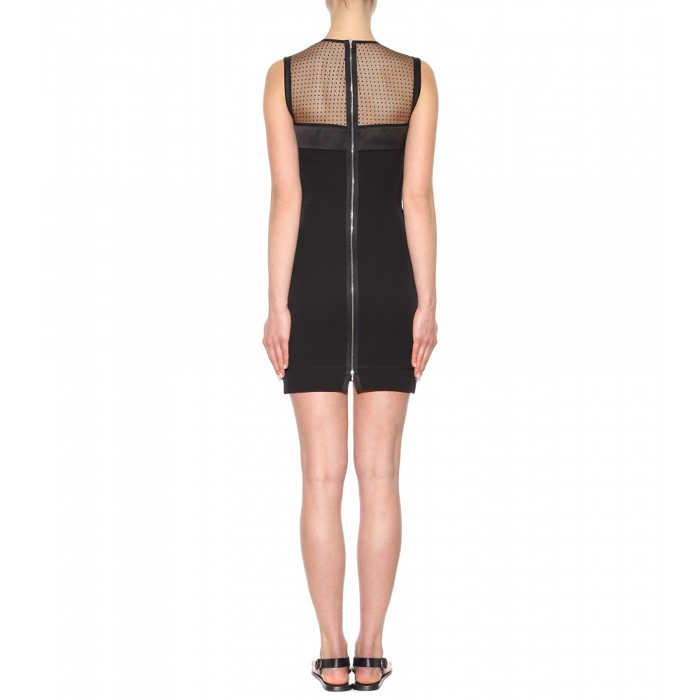 Lyst - Victoria Beckham Silk And Wool Mini Dress in Black