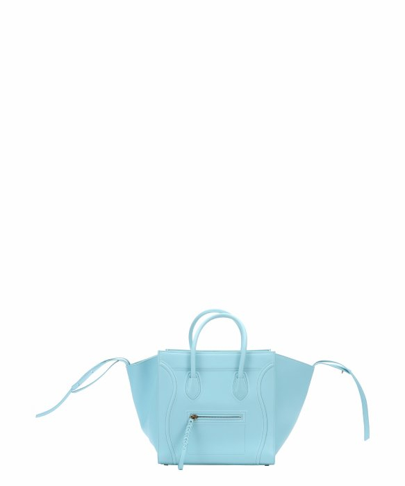 celine blue leather handbag luggage