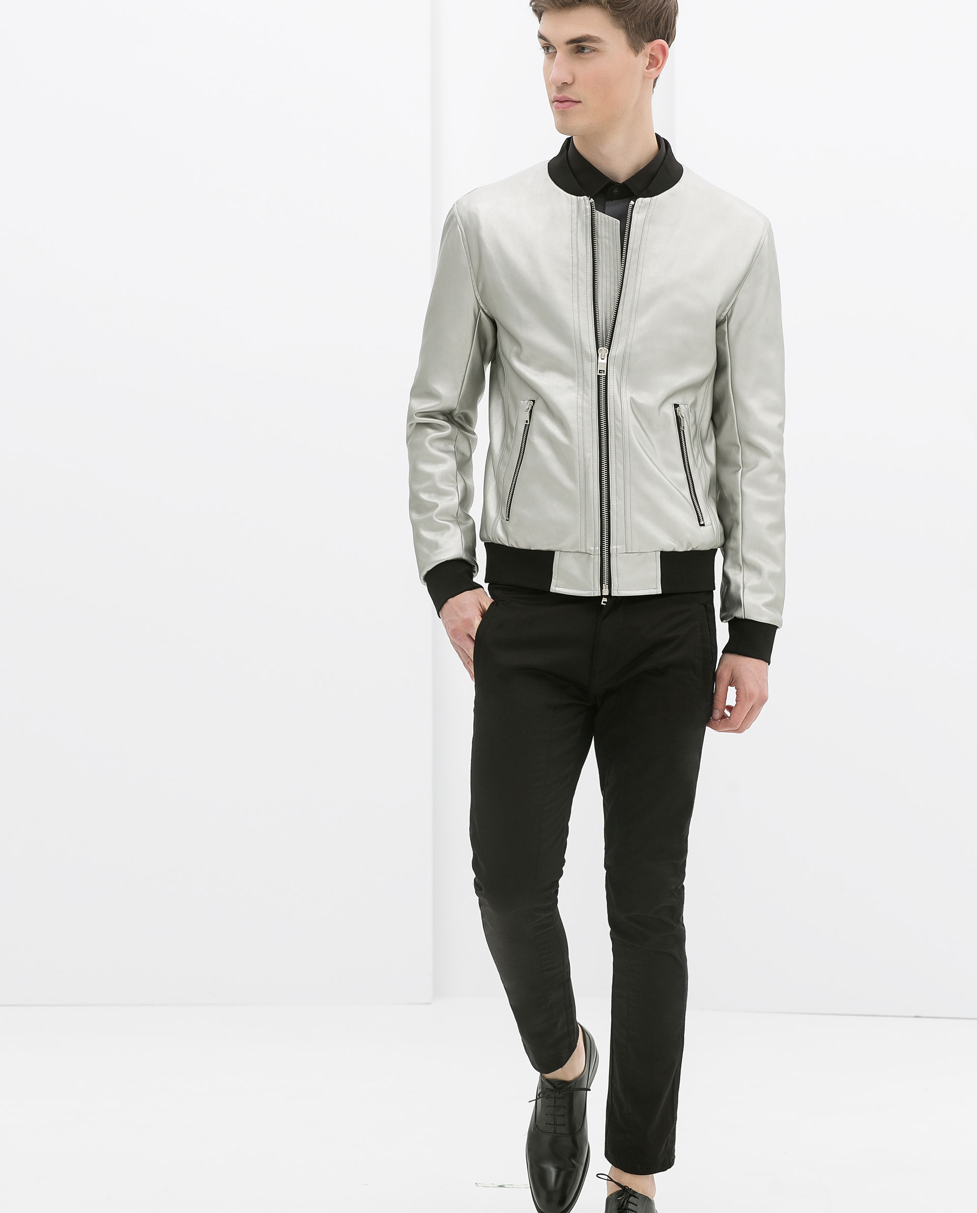 Zara Metallic Bomber Jacket in Metallic for Men | Lyst