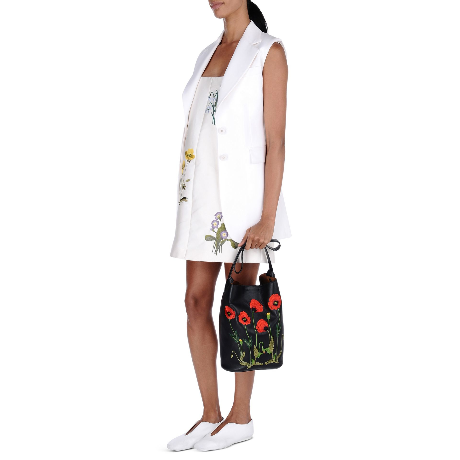 Lyst Stella mccartney Botanical Embroidered Bucket Bag in Green