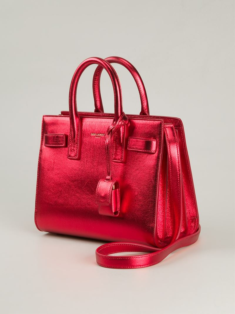 Saint laurent Nano \u0026#39;sac De Jour\u0026#39; Tote in Red | Lyst