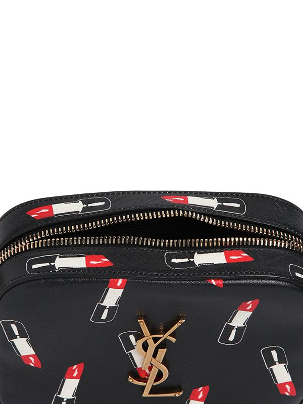 Saint laurent Monogram Lipstick Printed Leather Bag in Black ...