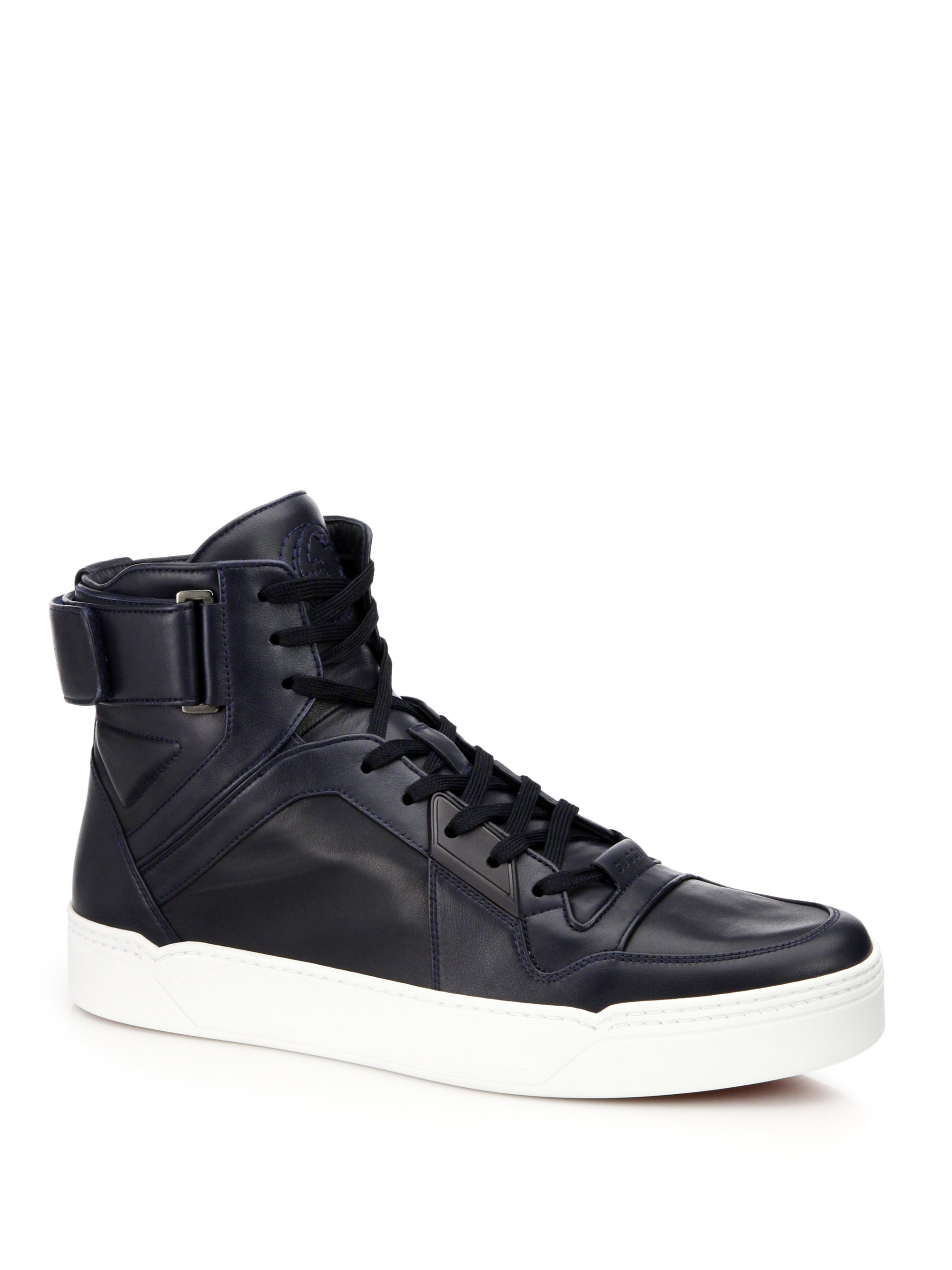 Gucci Basketball Leather High-top Sneakers in Blue for Men (navy) | Lyst