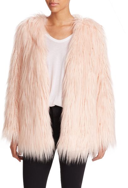 tart collections pink rella faux fur coat lyst tart collections pink rella faux fur coat lyst