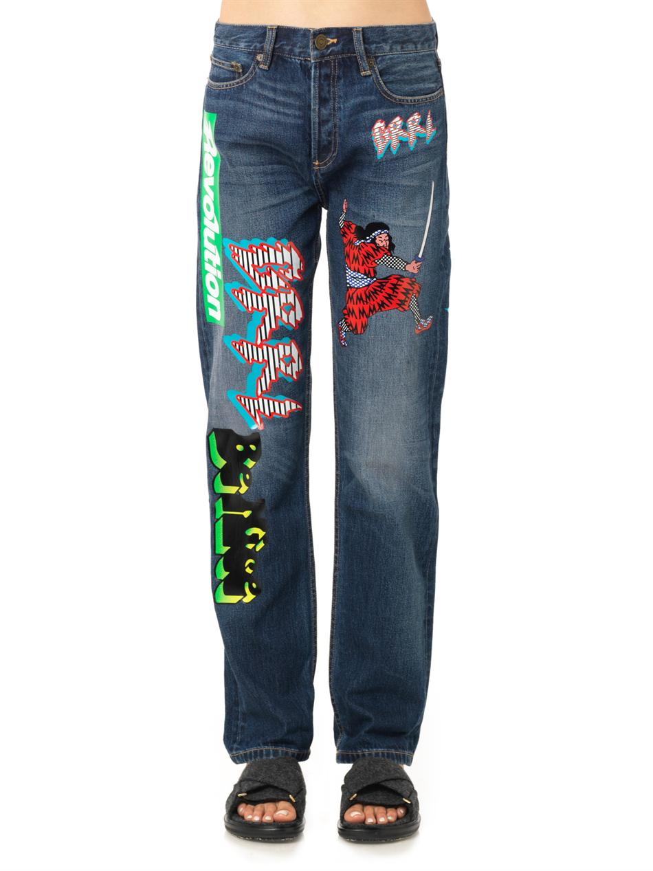 Marc by marc jacobs Stevie Motocross-Patch Boyfriend Jeans in Blue | Lyst