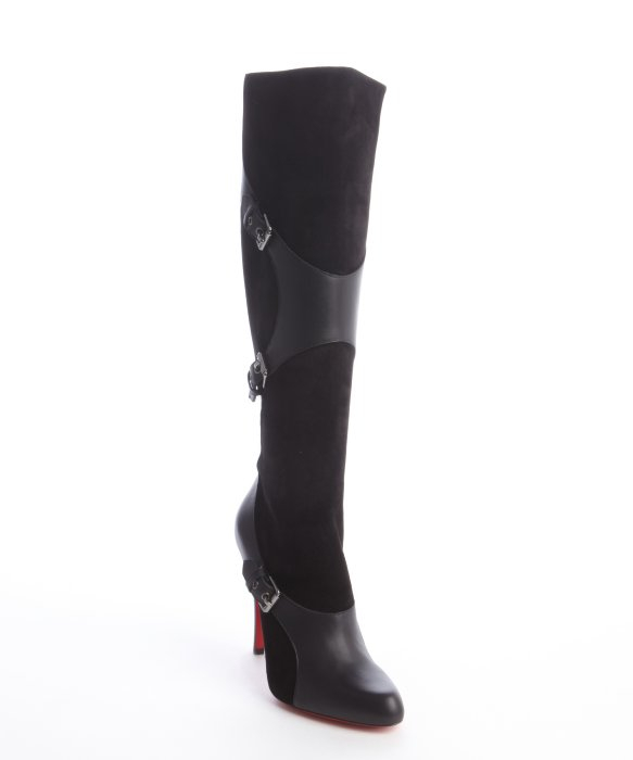 christian louboutin leather knee-high boots Brown pointed toes ...