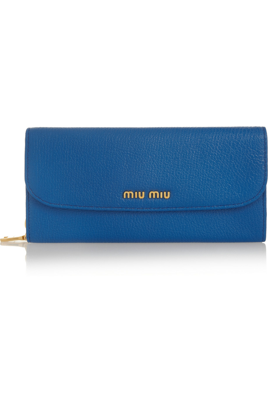 Miu Miu Leather Wallet in Blue | Lyst