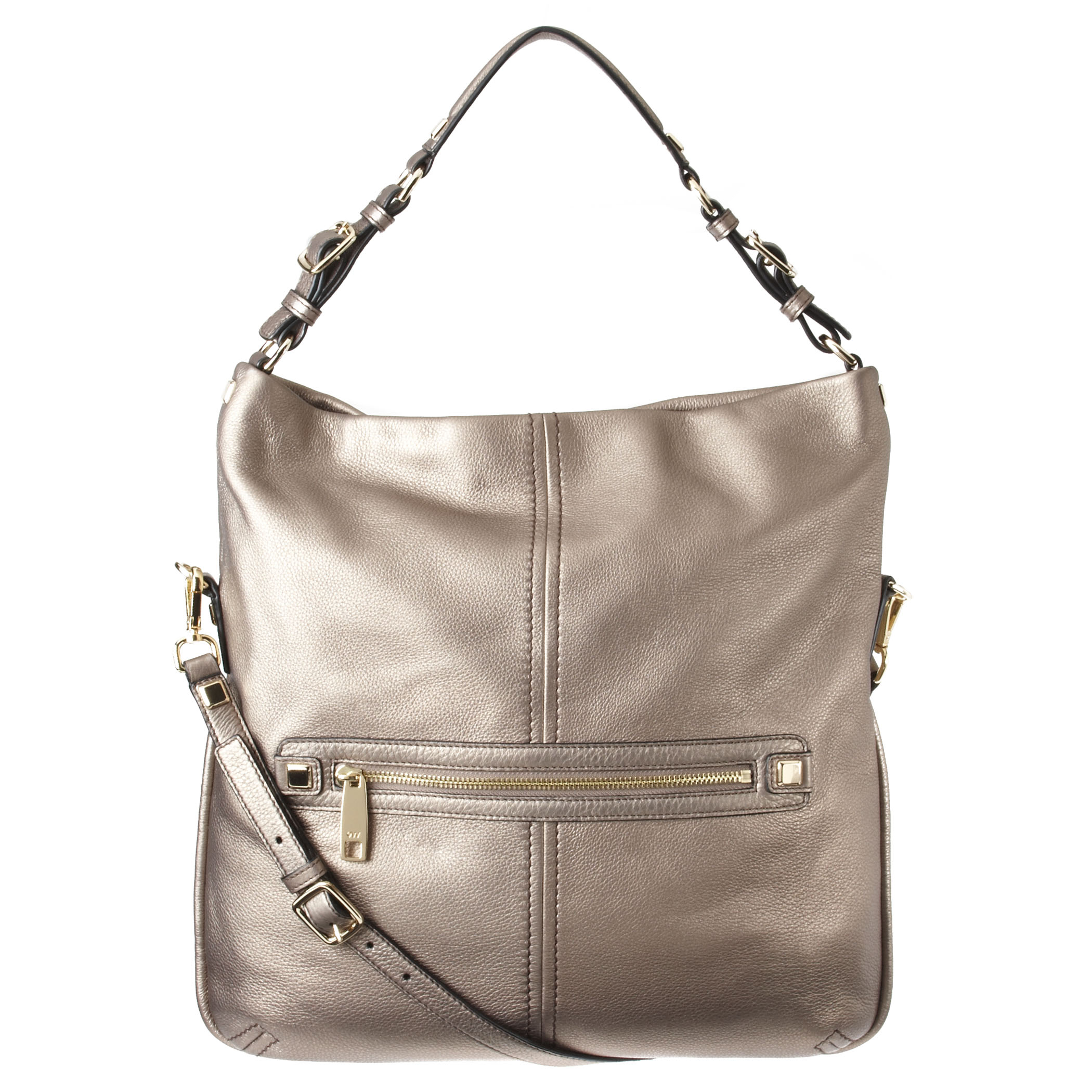 Lyst - Nine West Nolita Pebbled Leather Hobo Bag in Metallic