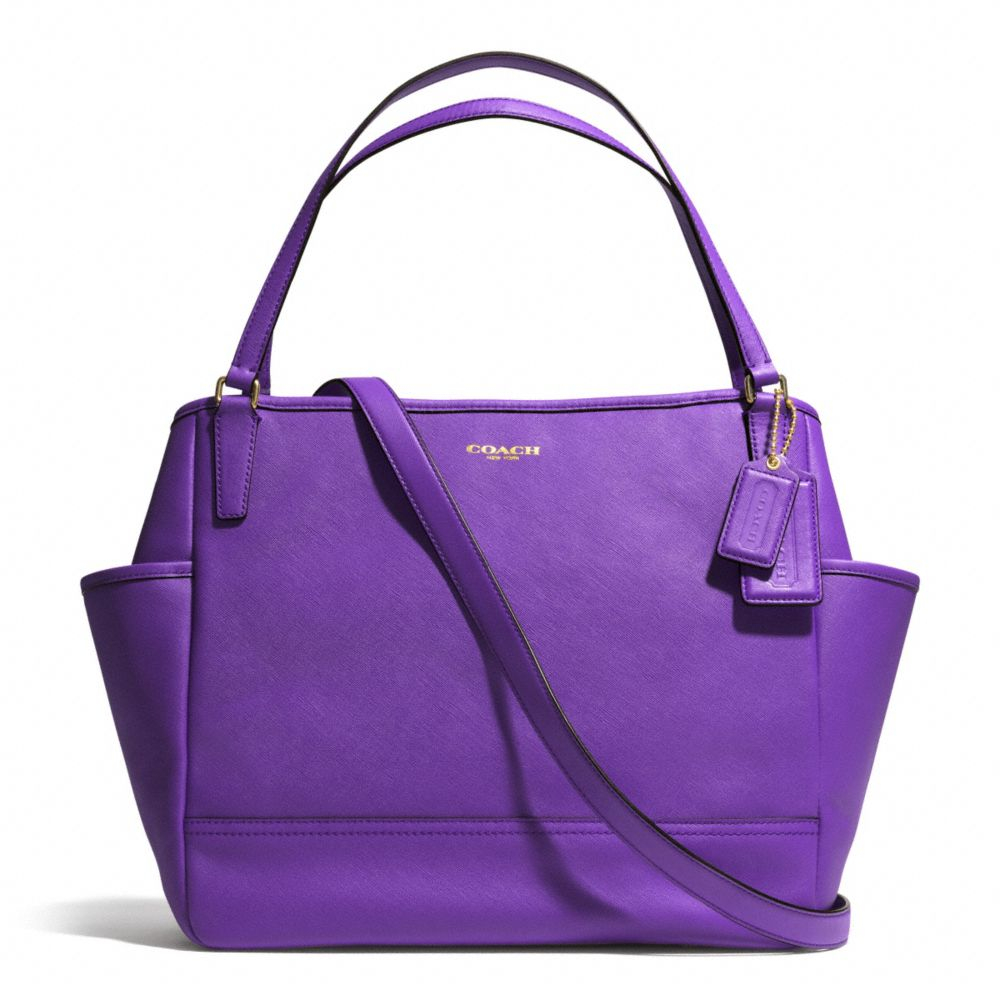 COACH Baby Bag Tote in Saffiano Leather in Purple - Lyst