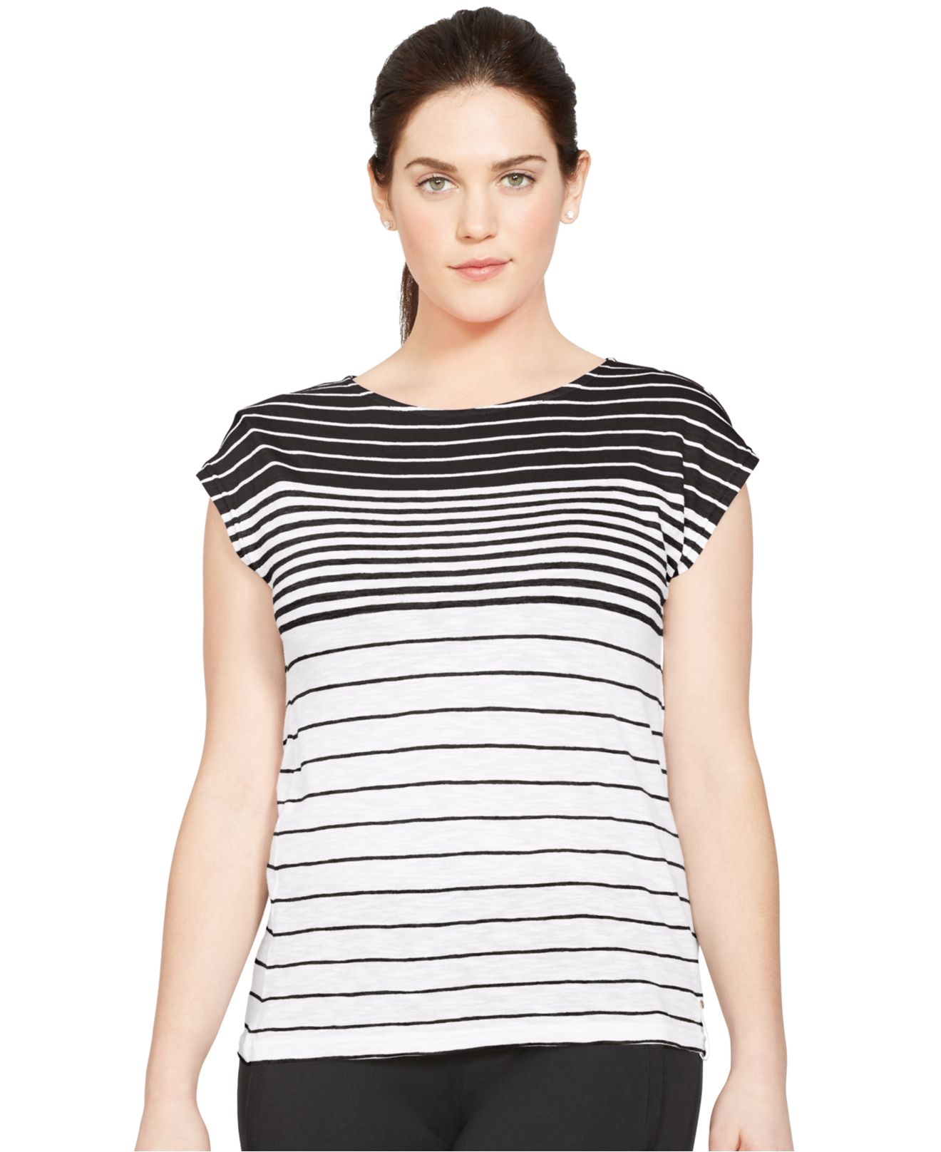 Lyst - Lauren By Ralph Lauren Plus Size Multi-Striped Boat-Neck Top in ...