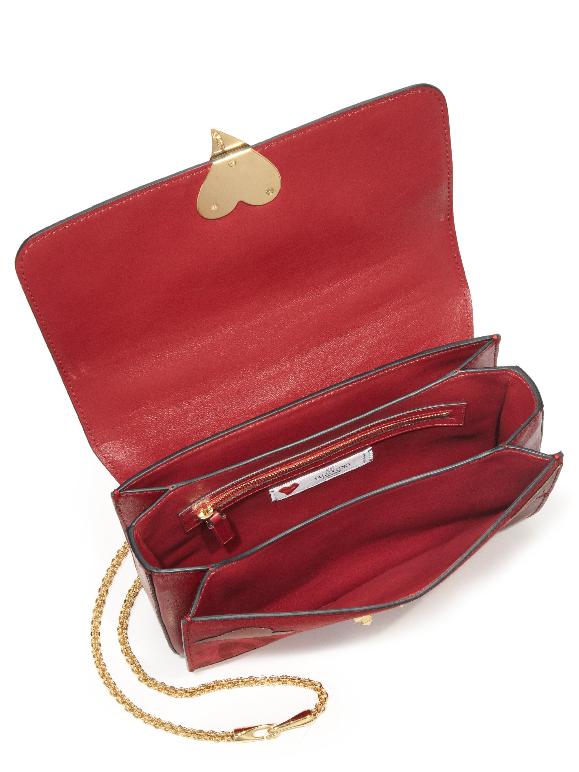 Valentino L&#39;amour Heart-print Shoulder Bag in Red | Lyst