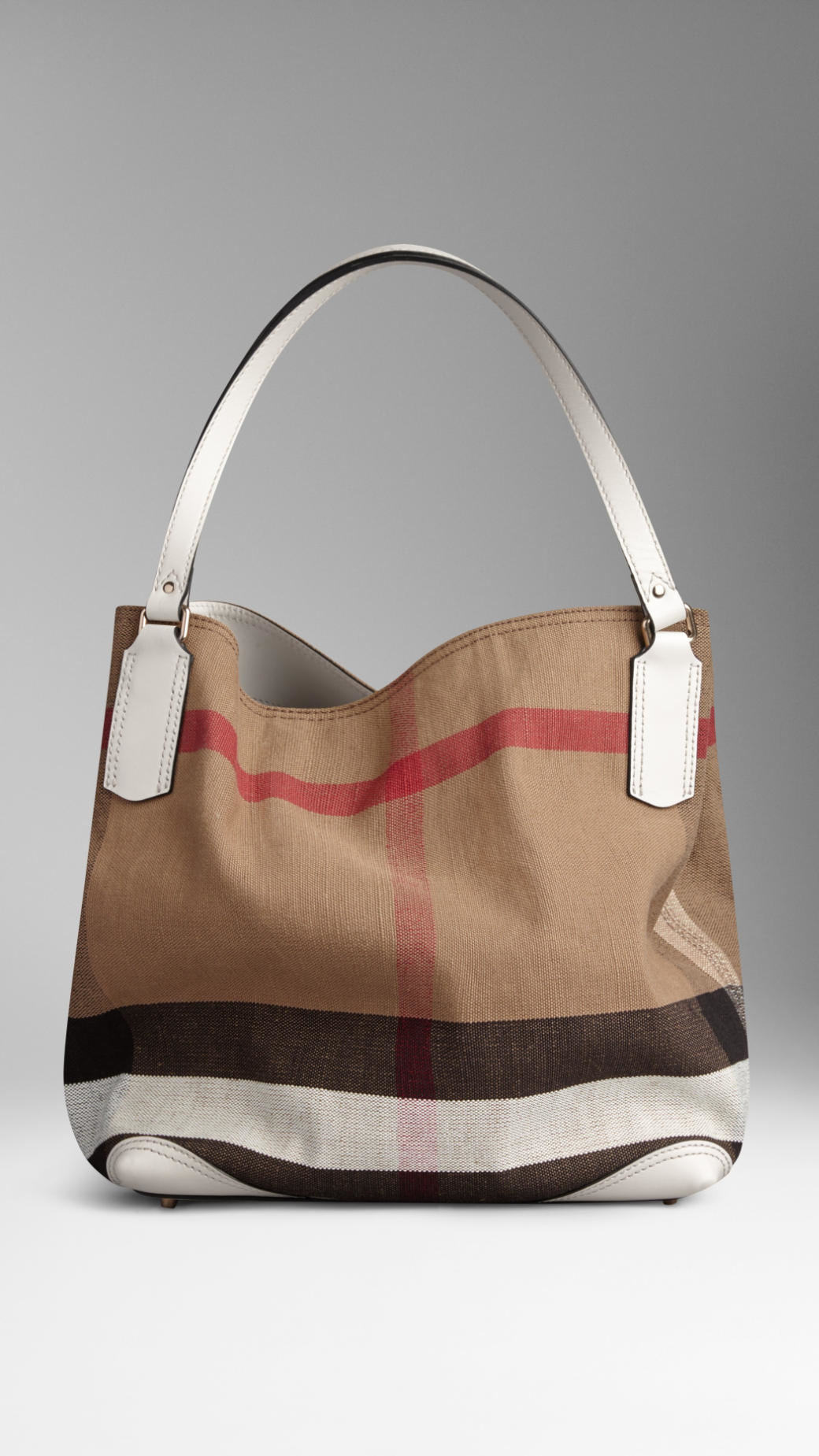 Lyst - Burberry Medium Canvas Check Tote Bag in White