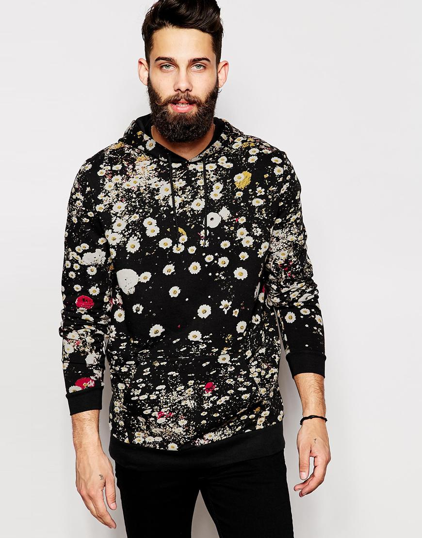 floral print mens hoodie