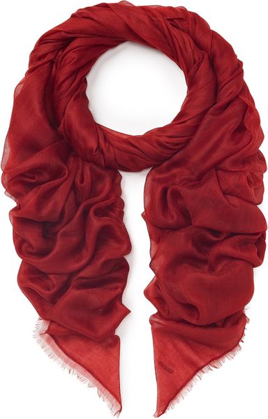 Bally Cashmere Voile Scarf in Red | Lyst