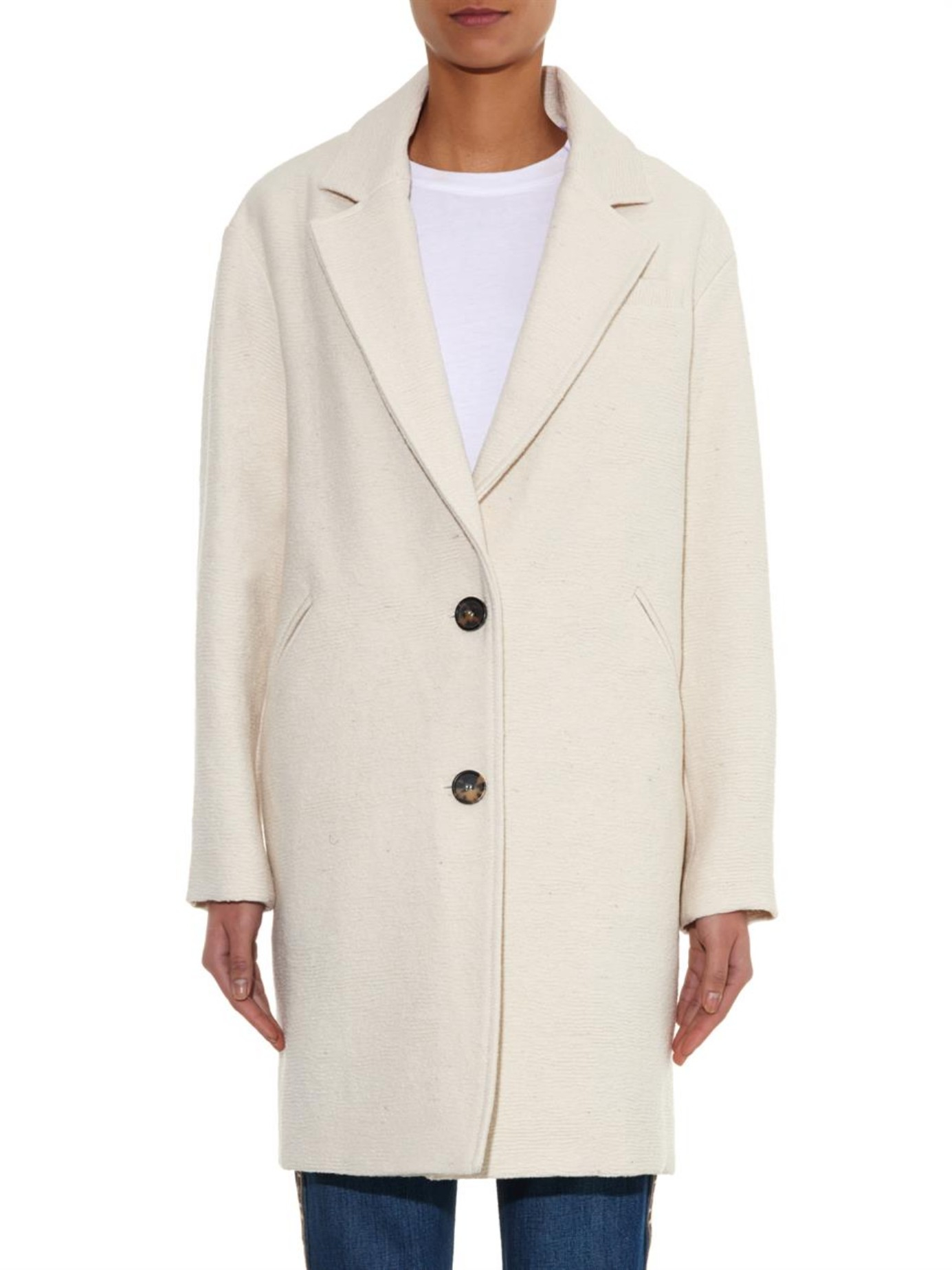 Lyst - Étoile Isabel Marant Dante Textured Coat in White