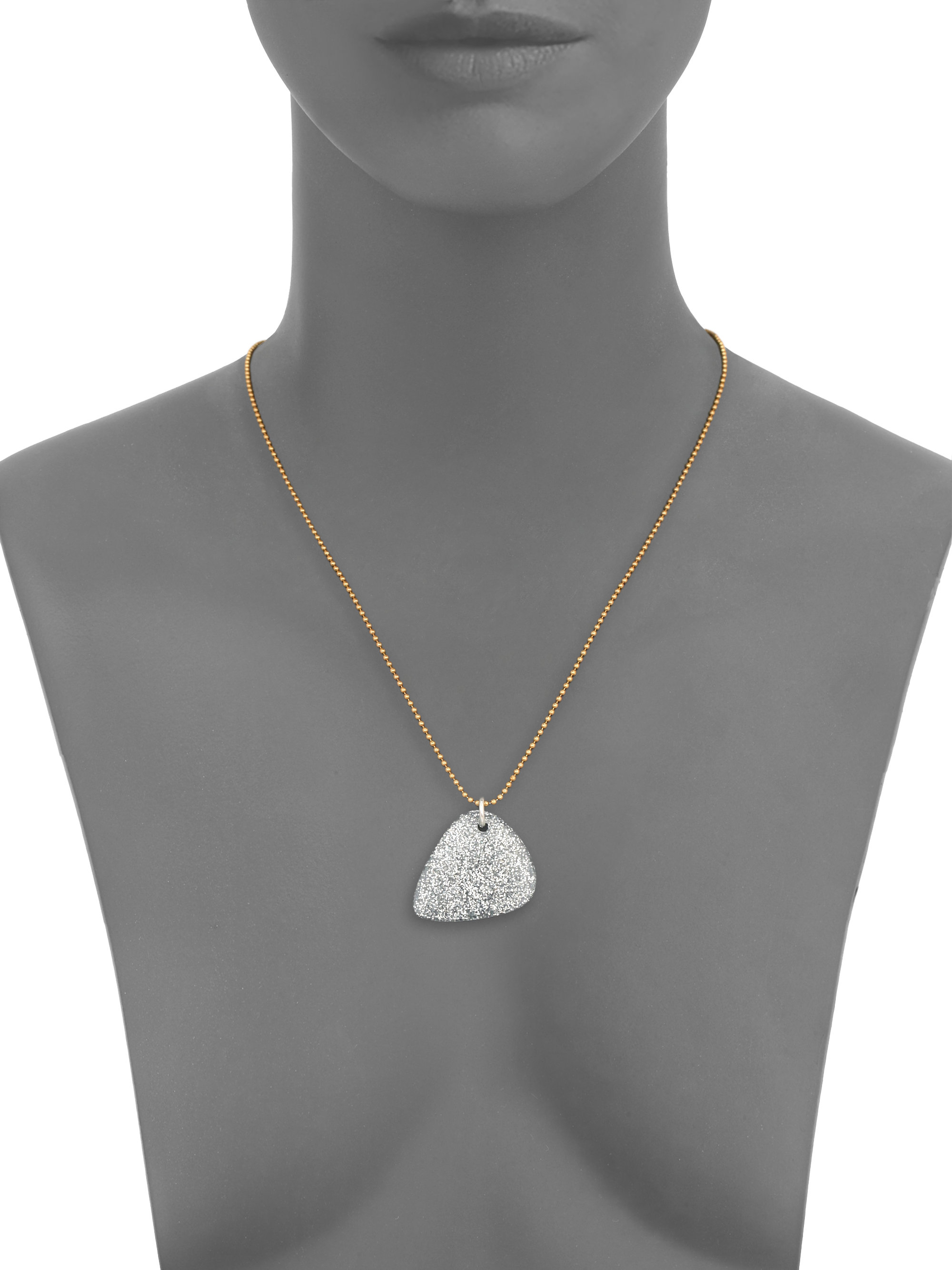 Lyst Marc By Jacobs Glitter Guitar Pick Pendant Necklace In Gallery
