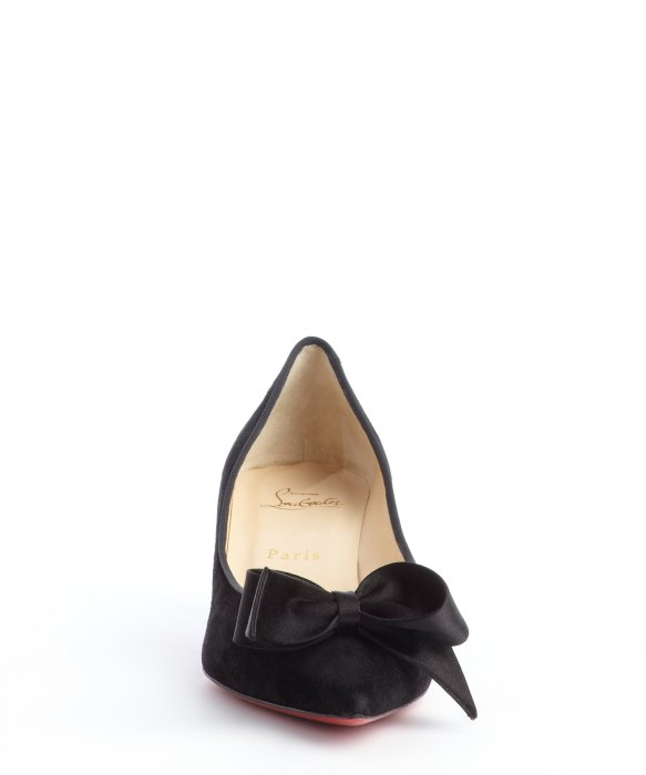 top christian louboutin replicas - christian louboutin booties Black suede bow detail | The Little ...