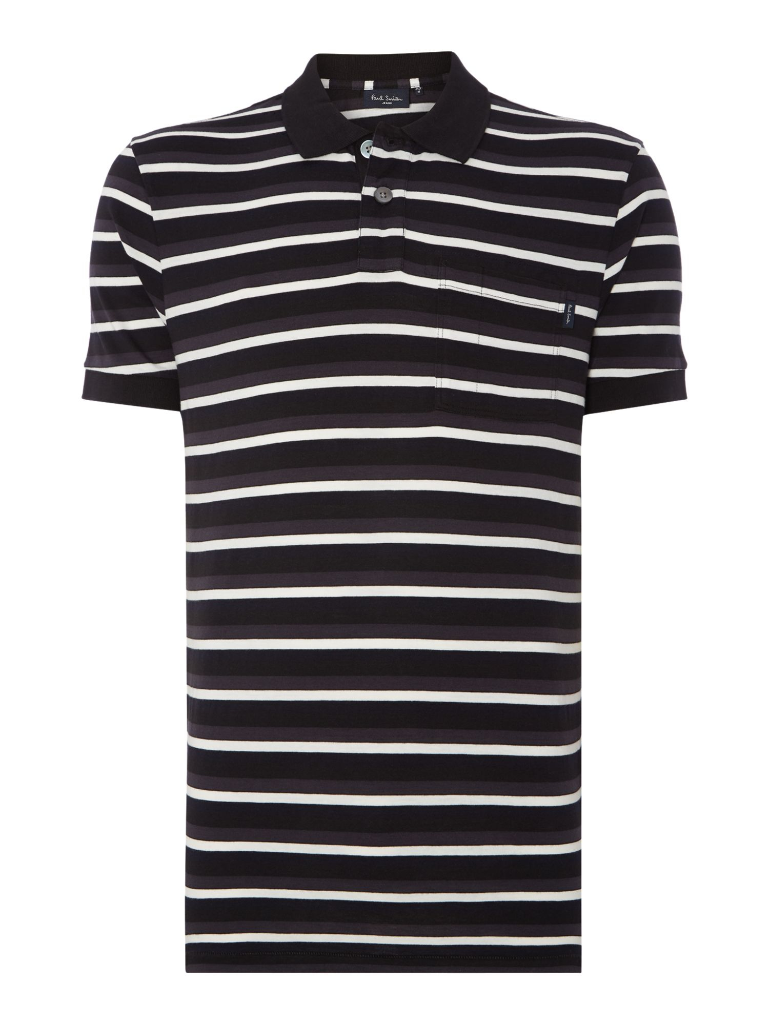 Paul smith Block Striped Polo Shirt in Black for Men | Lyst