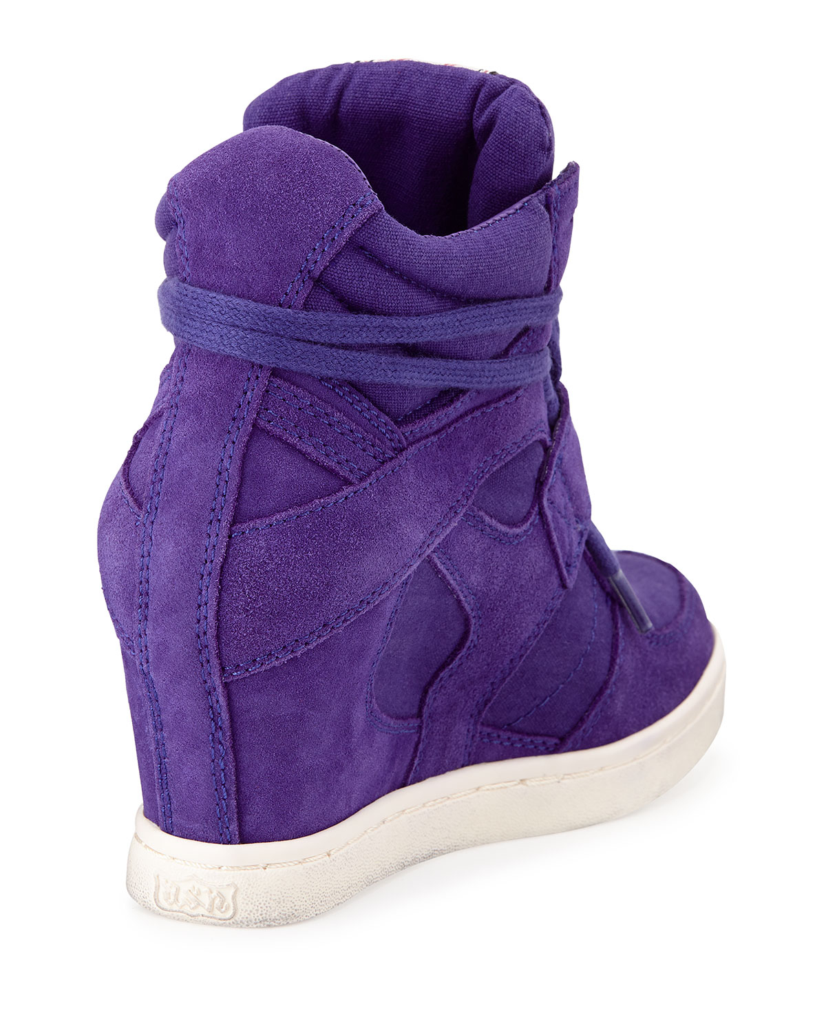 purple suede wedge shoes