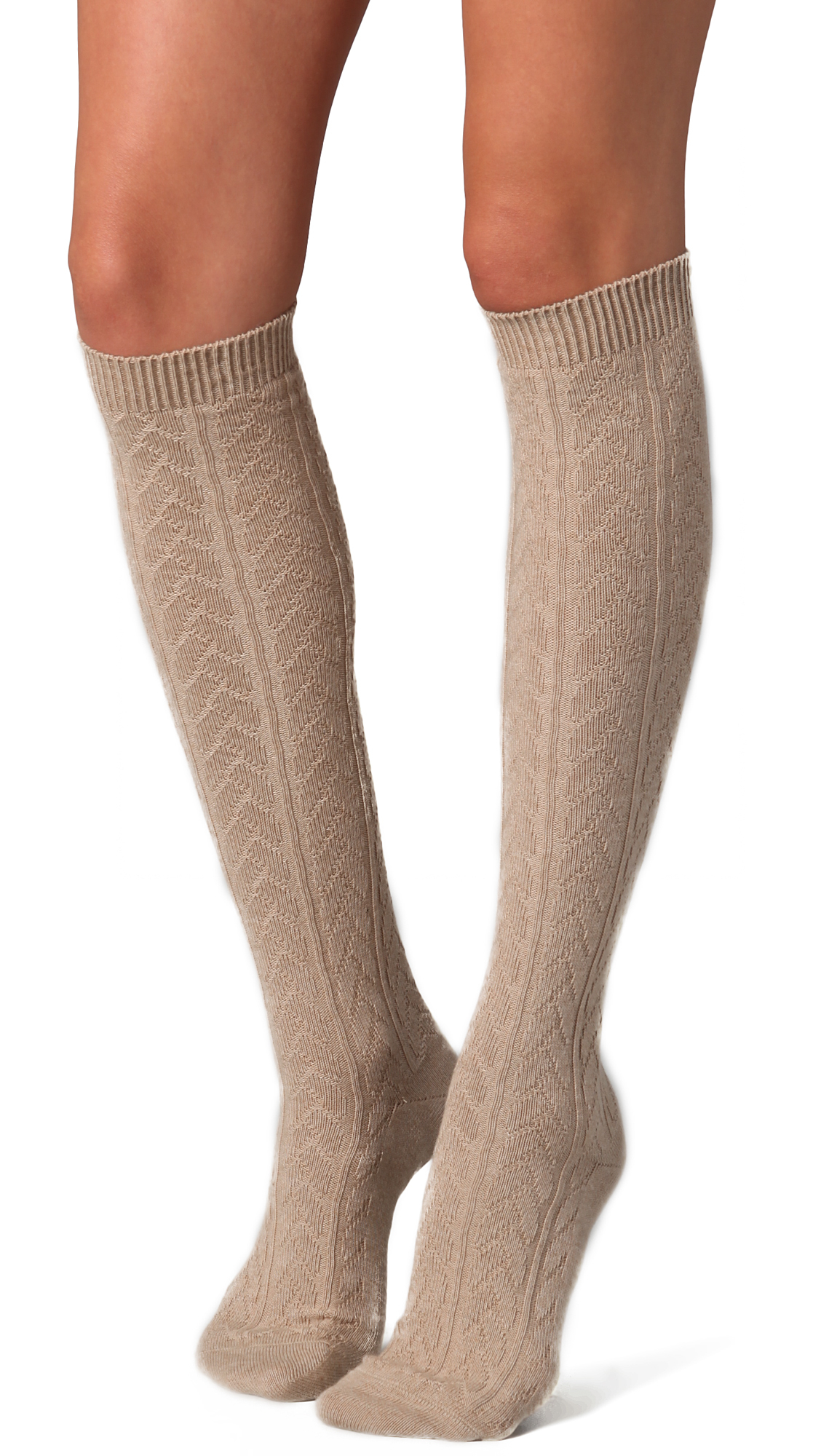 Lyst - Falke Striggings Cable Knit Knee High Socks - Grey in Natural