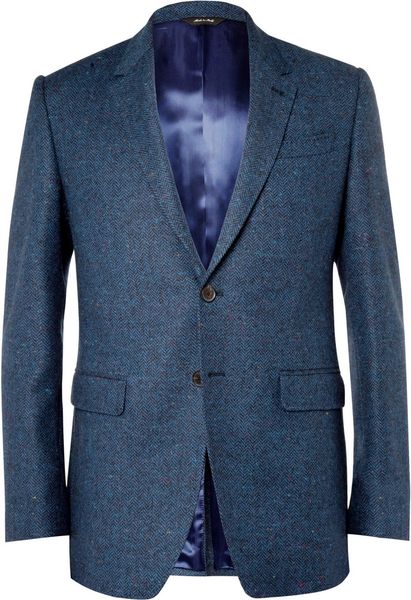 Paul Smith Byard Flecked Herringbone Wool Blazer in Blue for Men | Lyst