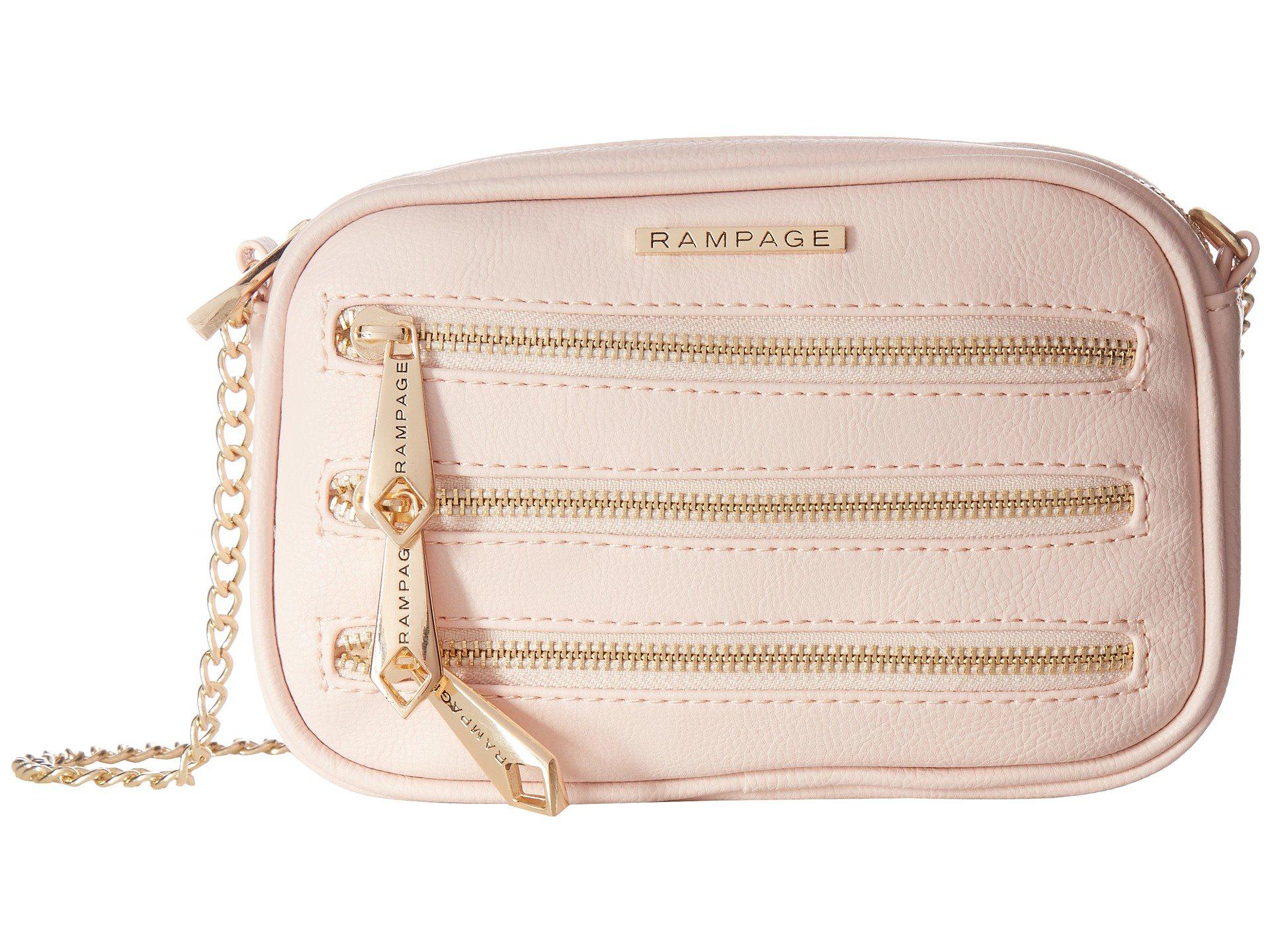 Rampage Triple Zip Crossbody In Pink Lyst
