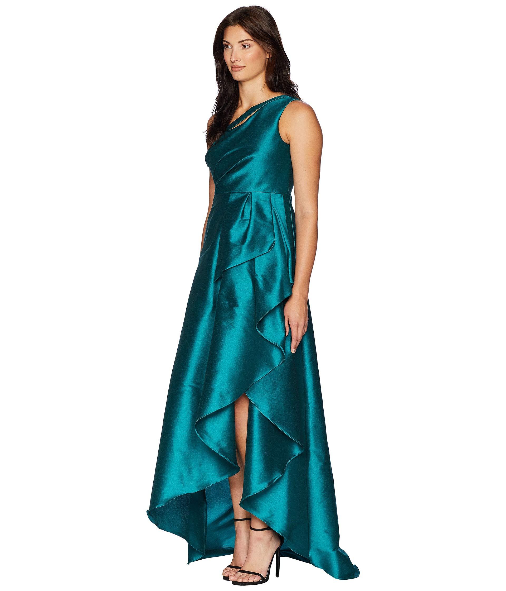 adrianna papell cascading ruffle gown