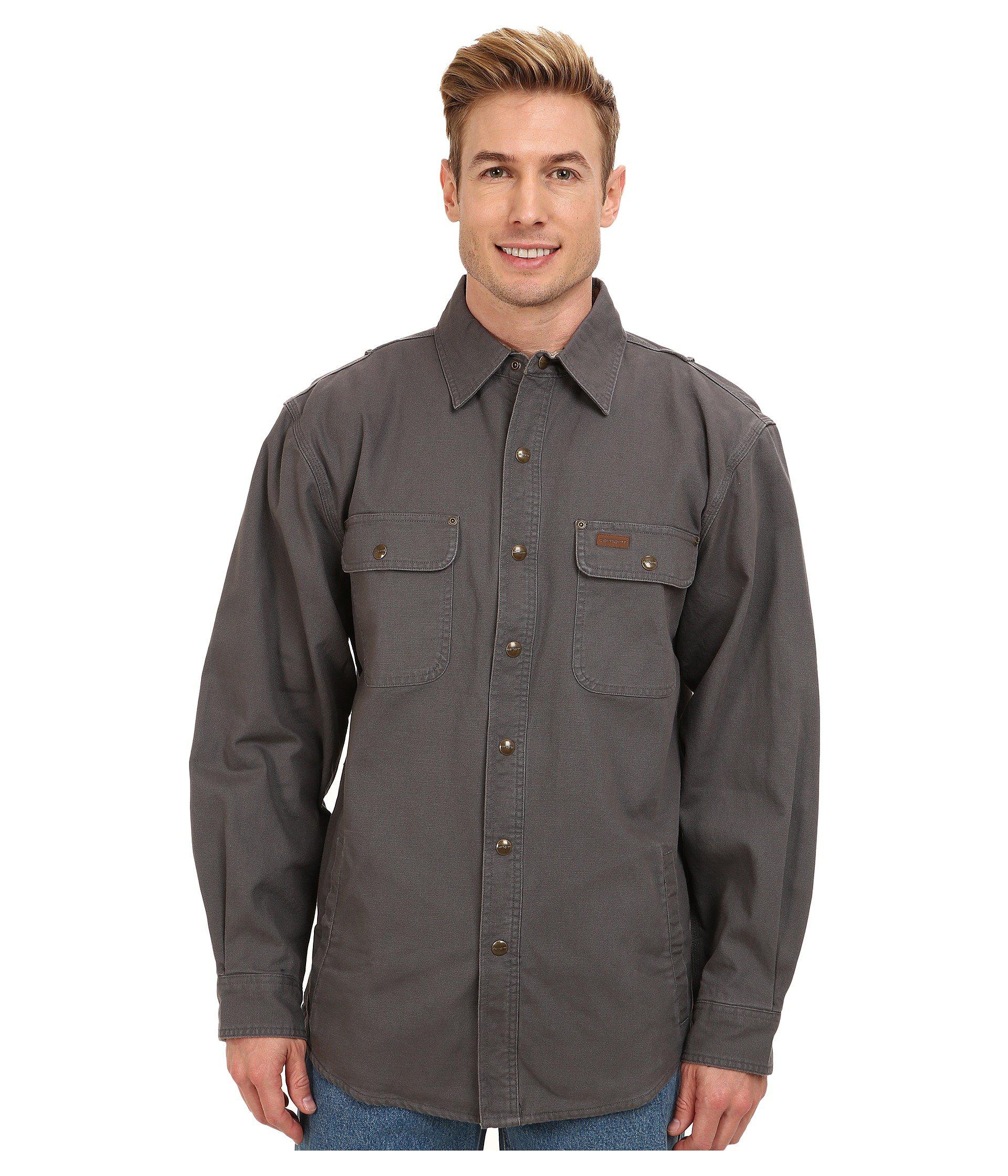 s141 carhartt snap front denim work shirt