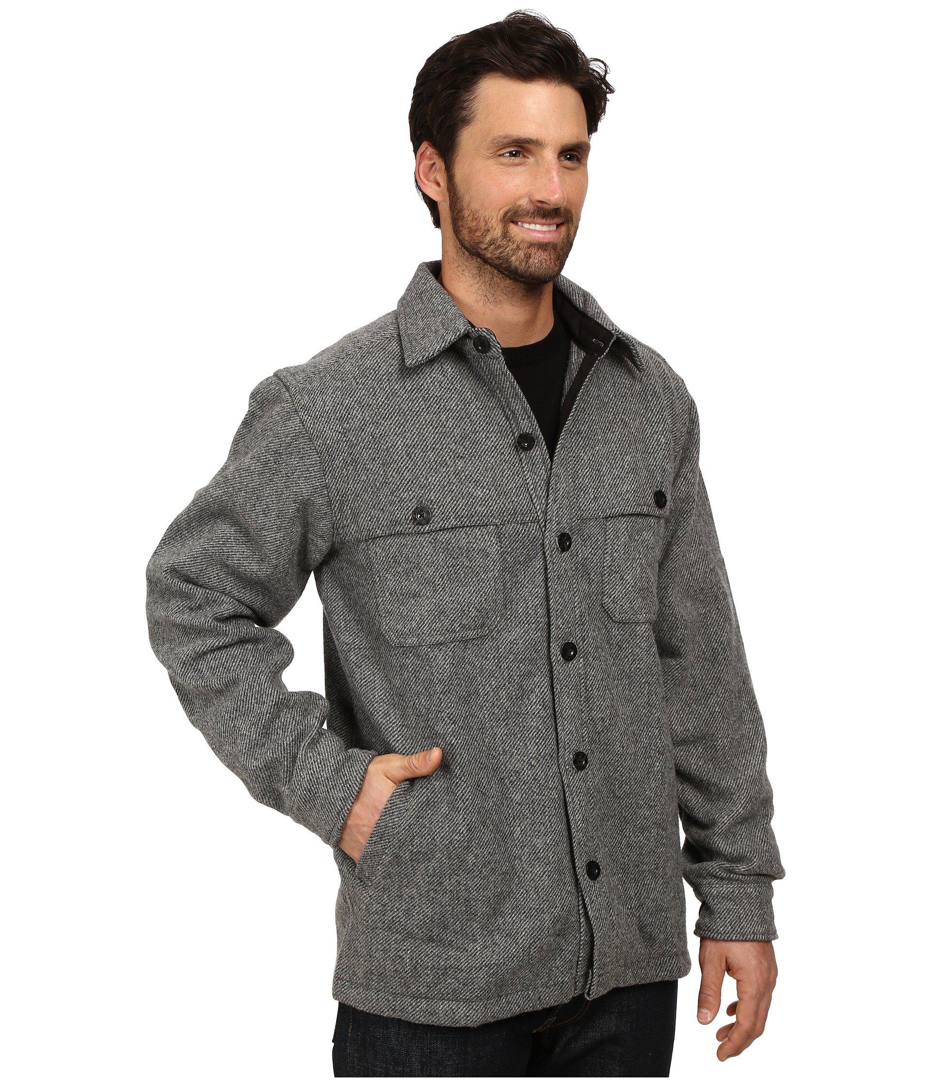 Lyst - Woolrich Wool Stag Shirt Jacket in Gray for Men