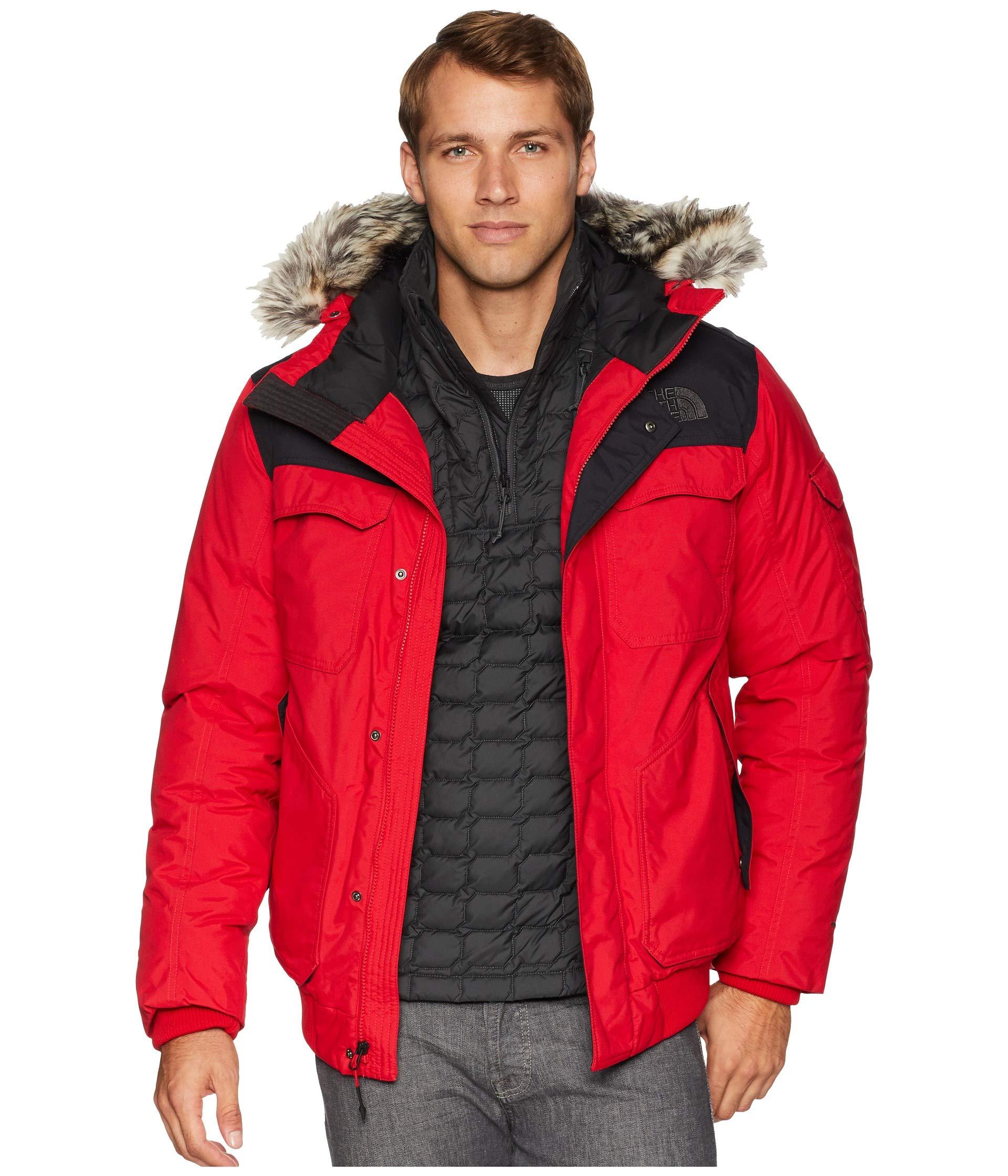 red north face coat mens