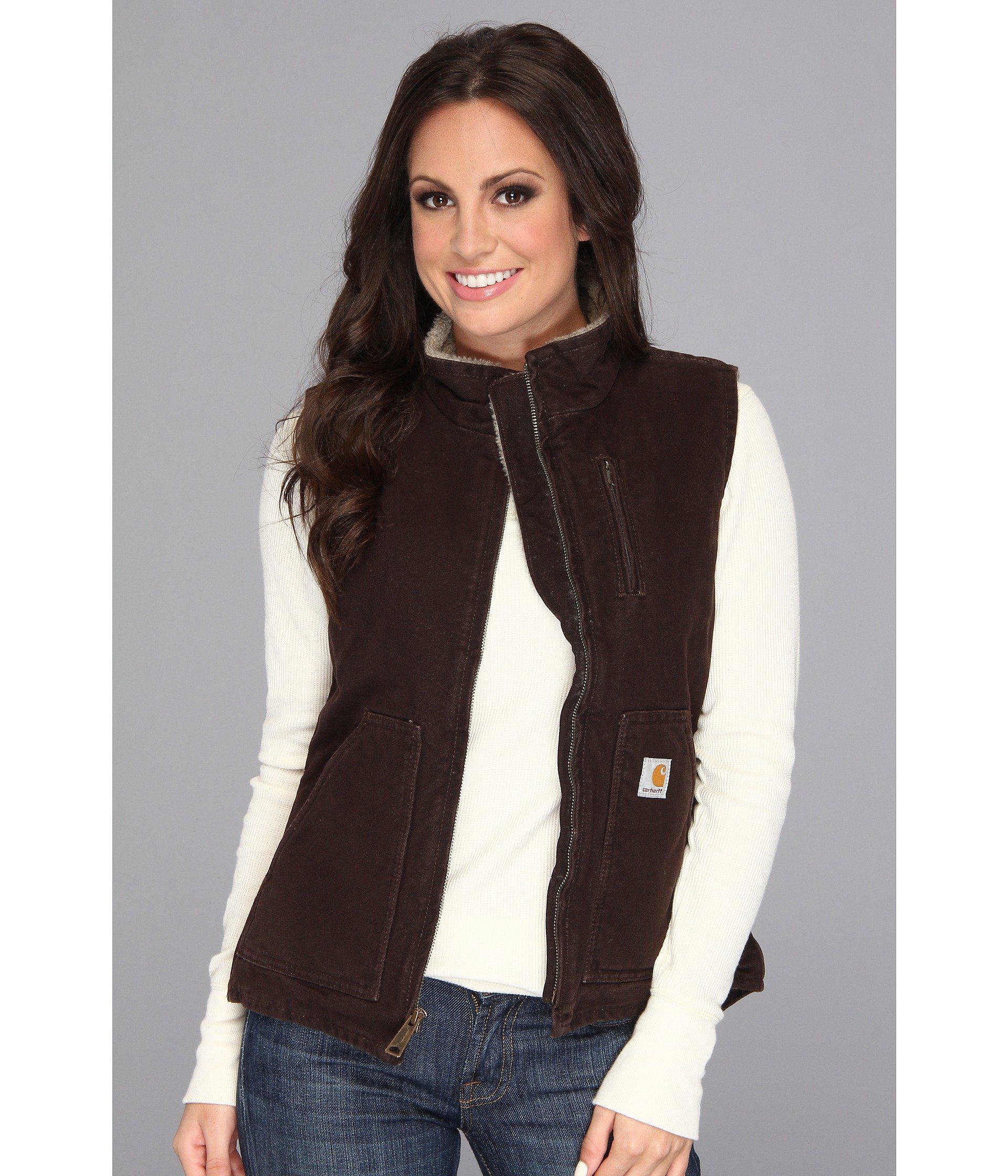 Download Lyst - Carhartt Sandstone Mock Neck Vest in Brown