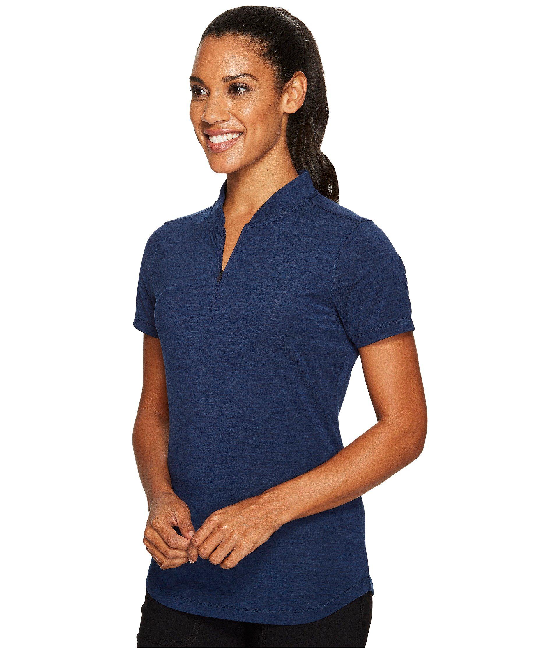 Download Under Armour Threadborne Mock Polo Shirt in Blue - Lyst