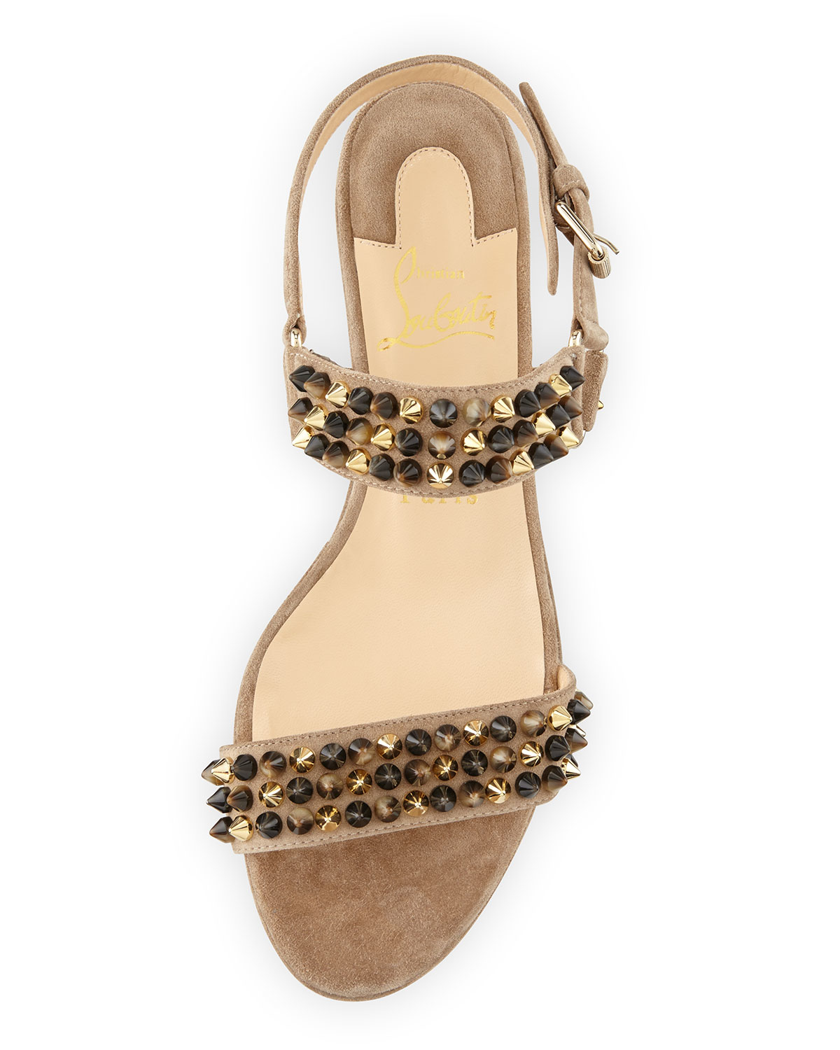 Christian louboutin Bikee Studded Sandals in Multicolor (GREGE ...