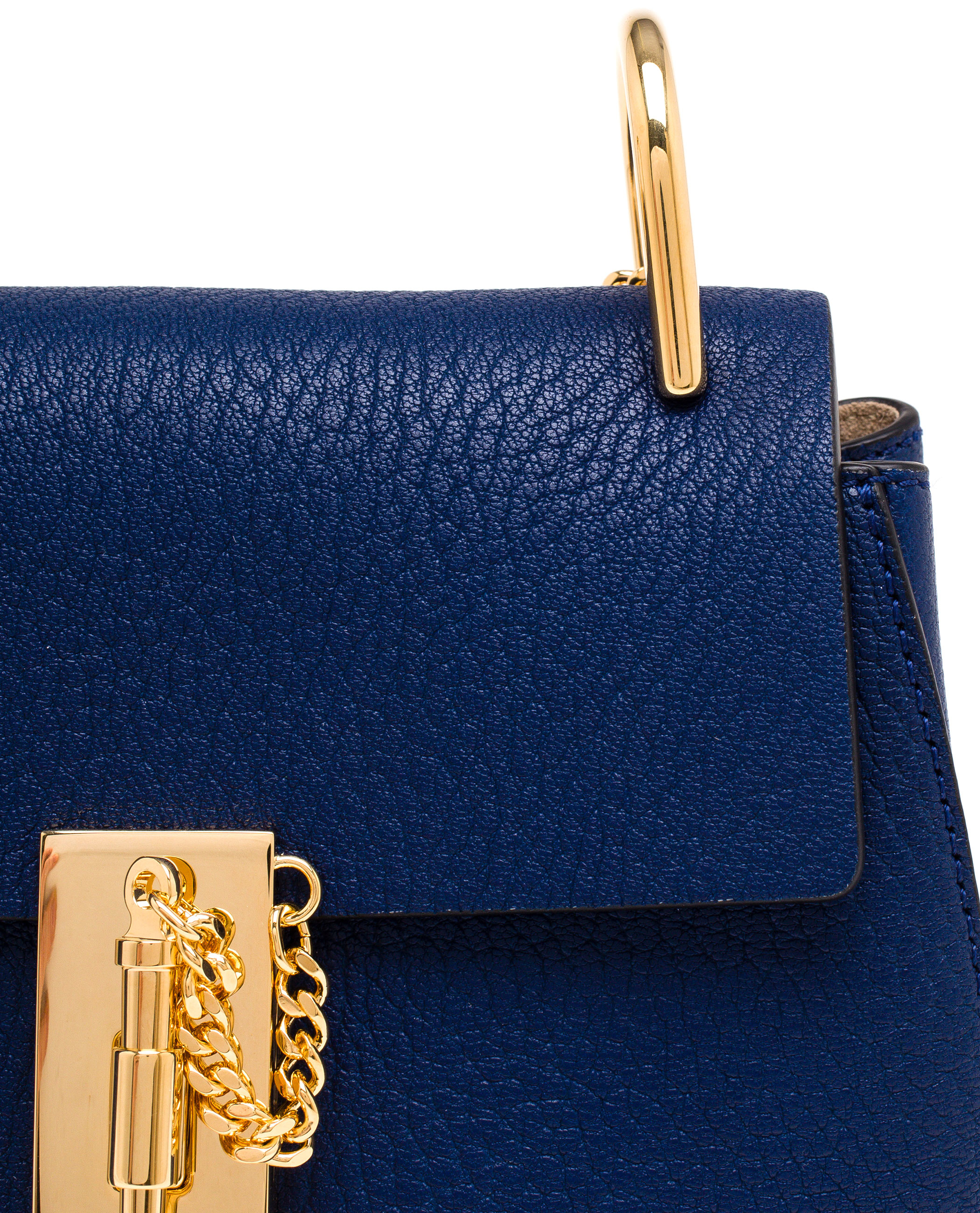 chloe fake handbags - Chlo Mini Grained Leather Drew Bag in Blue (NAVY) | Lyst