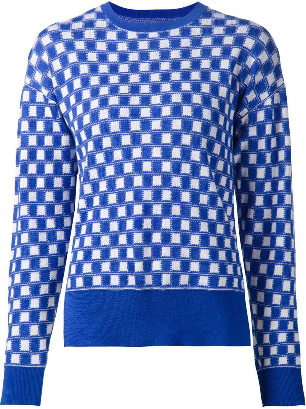 Novis Square Pattern Intarsia Knit Sweater in Blue Lyst