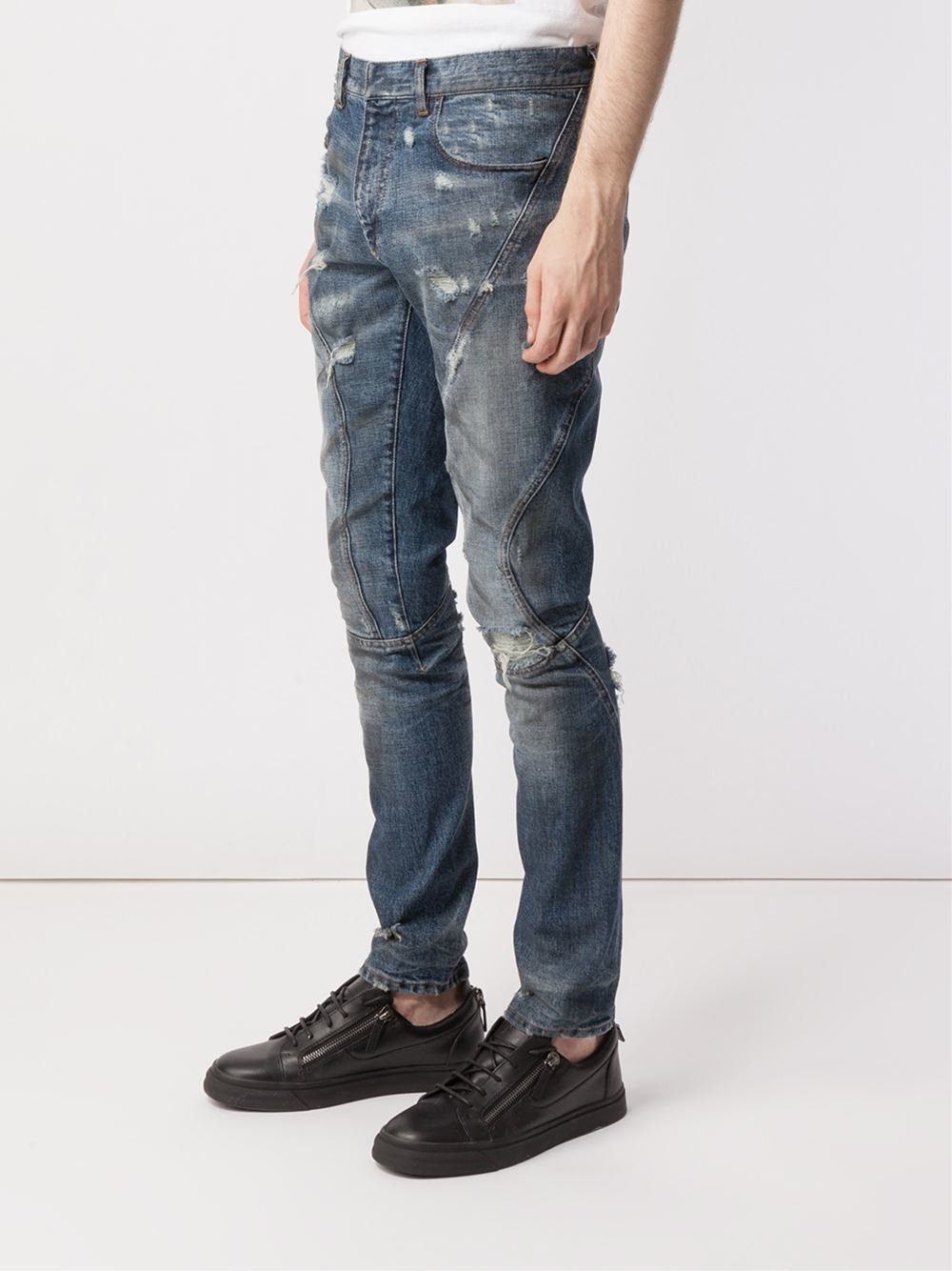 Faith connexion Distressed Slim Jeans in Blue for Men | Lyst